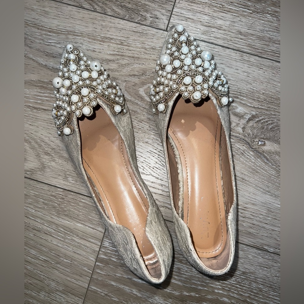 Embellished Pearl Ballet Flats